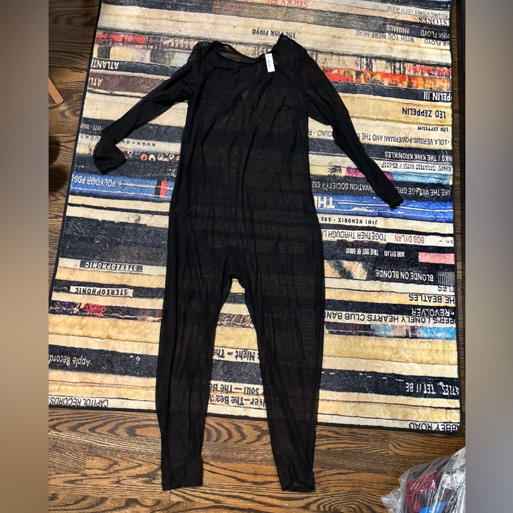 Torrid Black Sheer mesh catsuit bodysuit 2X